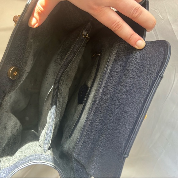 Gucci Diana Tote Bamboo Handle Navy Suede Vintage - Picture 7 of 10